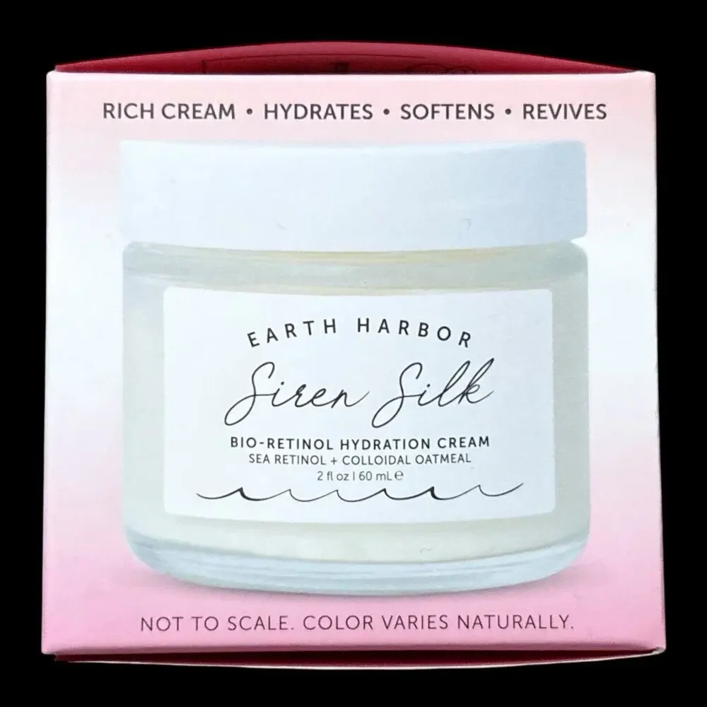 Earth Harbor Siren Silk Bio-Retinol Hydration Cream 2 oz Sea Retinol Vegan NIB